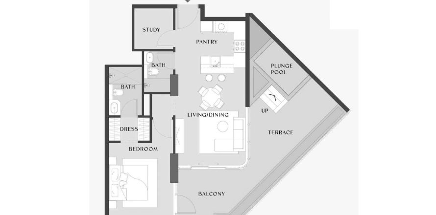 Appartement de 1 chambre à Chelsea Gardens Al Satwa, UAE No. 98130