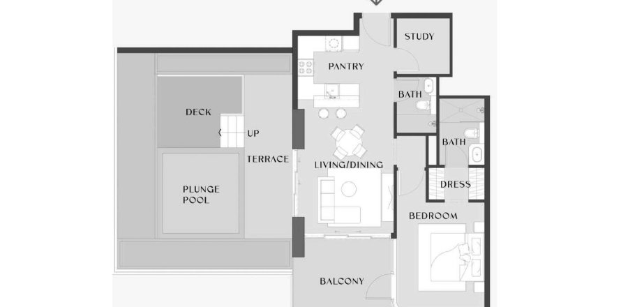 Appartement de 1 chambre à Chelsea Gardens Al Satwa, UAE No. 98127
