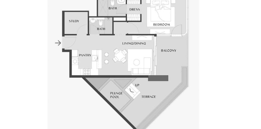 Appartement de 1 chambre à Chelsea Gardens Al Satwa, UAE No. 98126