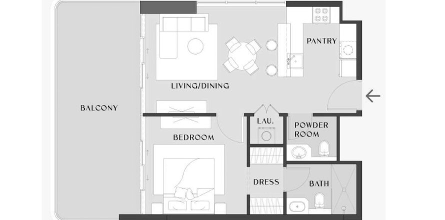 Квартира с 1 спальней в Chelsea Gardens, Аль-Сатва, ОАЭ №98128