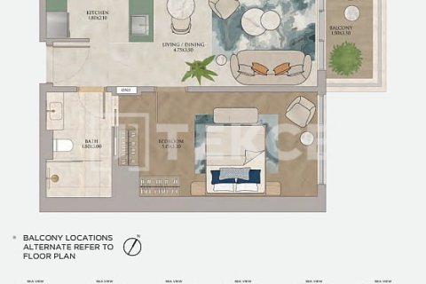 Apartment de 1 dormitorio en Dubai, UAE No. 152564 5