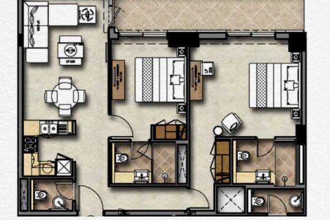 2 غرف نوم شقة في DAMAC MAISON MAJESTINE  رقم 109161 6