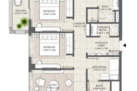 3 غرف نوم شقة  رقم 108678 5