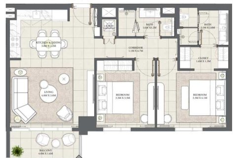 2 غرف نوم شقة  رقم 108680 4