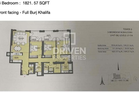 Apartment de 3 dormitorios en Downtown Views II, UAE No. 85155 15