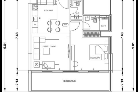 Квартира с 1 спальней  №116179 12