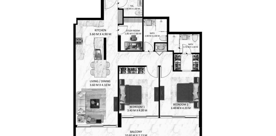 1 bedroom Apartment in Bling Avenue 1 Dubai South (Dubai World Central), UAE No. 98269