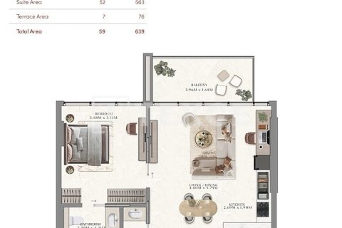 Квартира с 1 спальней в Джабаль-Али, ОАЭ №208995 12