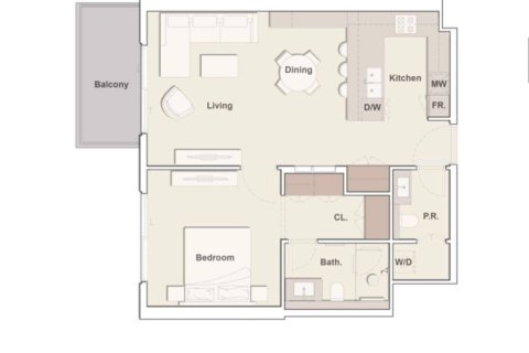 Appartement de 1 chambre à JLT Cluster I, UAE No. 97148 4