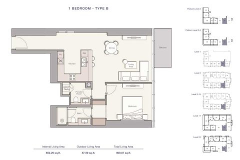 Квартира с 1 спальней  №108706 3