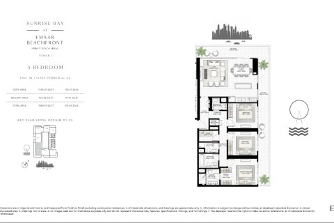 Appartement de 3 chambres à SUNRISE BAY Dubai Harbour, UAE No. 96000 28