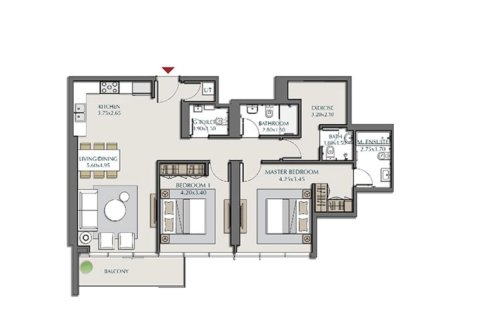 Квартира с 2 спальнями в Аль-Кифаф, ОАЭ №146170 11