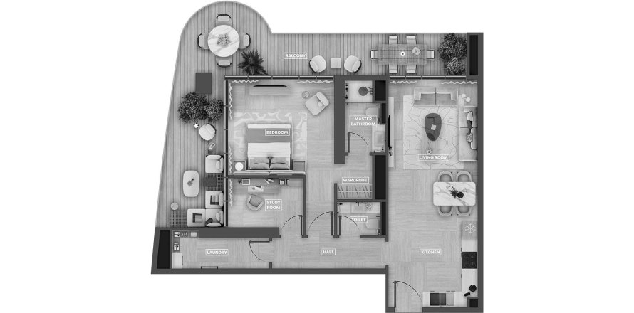Квартира с 3 спальнями в SkyHills Astra, Al Barsha South, ОАЭ №98115