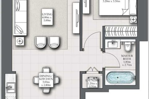 Квартира с 1 спальней  №108801 5