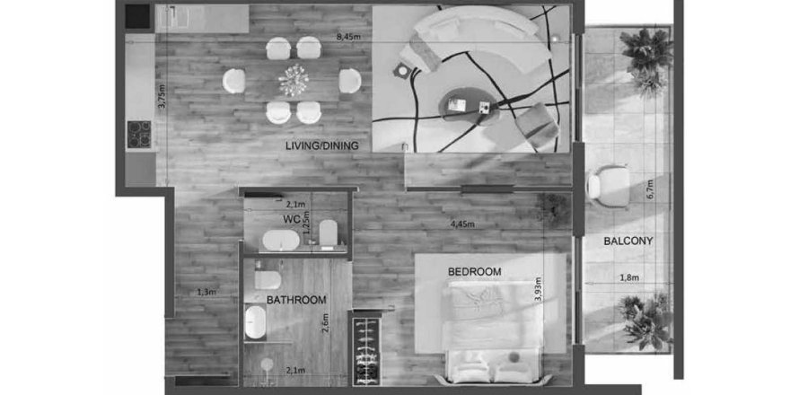 1 غرف نوم شقة في Mayfair Residence  رقم 124749