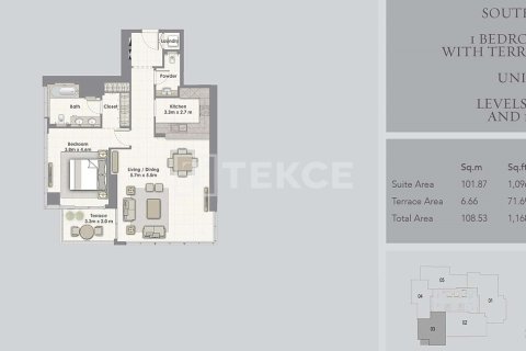 Квартира с 1 спальней  №120187 18