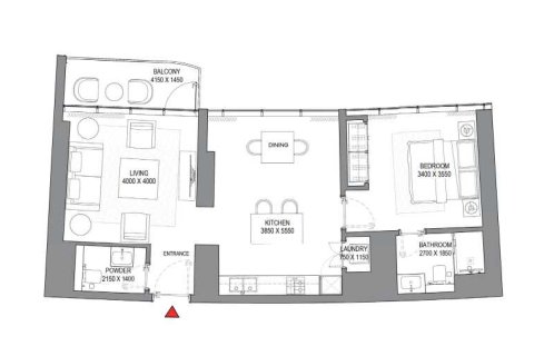 1 غرف نوم شقة  رقم 108698 3