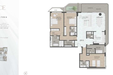 Квартира с 3 спальнями  №108700 3