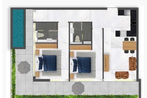 Квартира с 2 спальнями  №108987 5