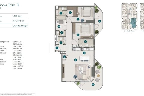 Квартира с 3 спальнями  №124822 22