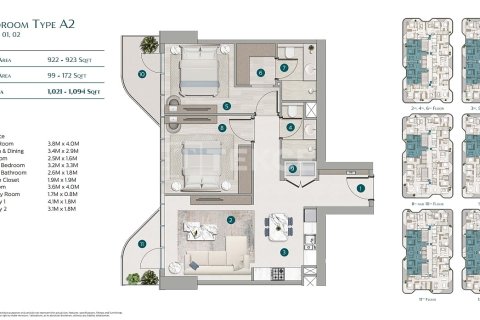 Квартира с 3 спальнями  №124822 31