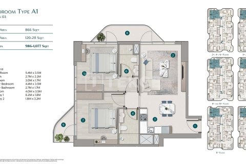 Квартира с 3 спальнями  №124822 30