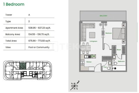 Apartment de 1 dormitorio  No. 106784 18