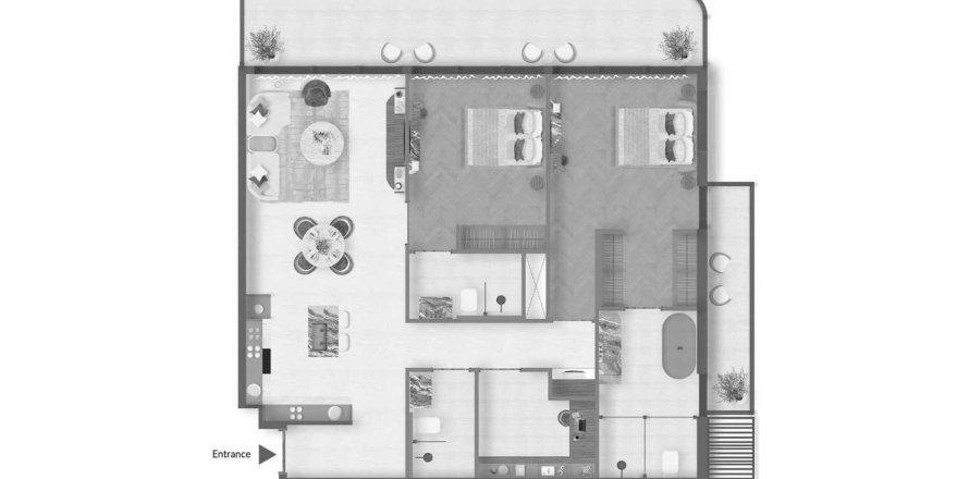 Квартира с 2 спальнями в 241 Waterside Residences,  №126337