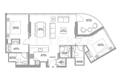 Appartement de 2 chambres  No. 127022 22