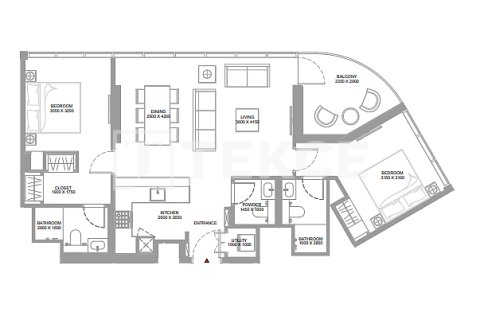 Appartement de 1 chambre  No. 127021 22