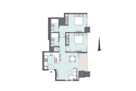 Квартира с 2 спальнями  №126143 20