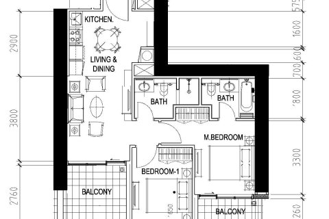 Квартира с 2 спальнями  №109216 11