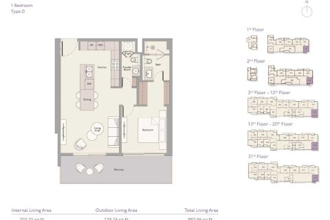 Apartment de 1 dormitorio  No. 109156 5