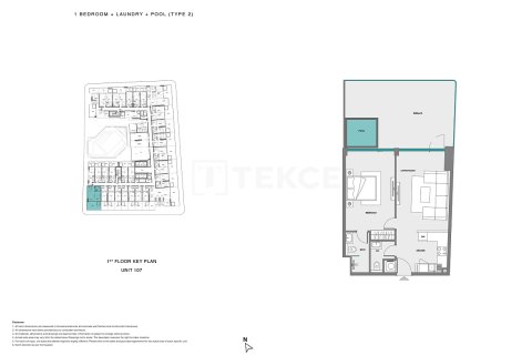 1 غرف نوم شقة  رقم 126312 21