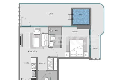 Квартира с 2 спальнями  №126311 6