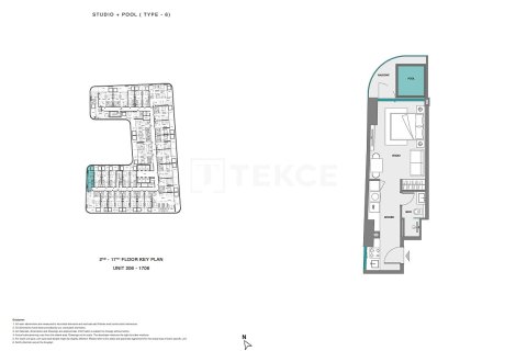 Квартира с 2 спальнями  №126313 19