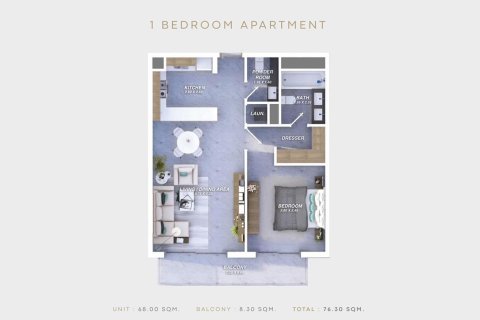 Appartement de 1 chambre  No. 123974 3