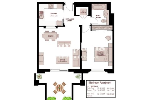 1 غرف نوم شقة  رقم 118307 12