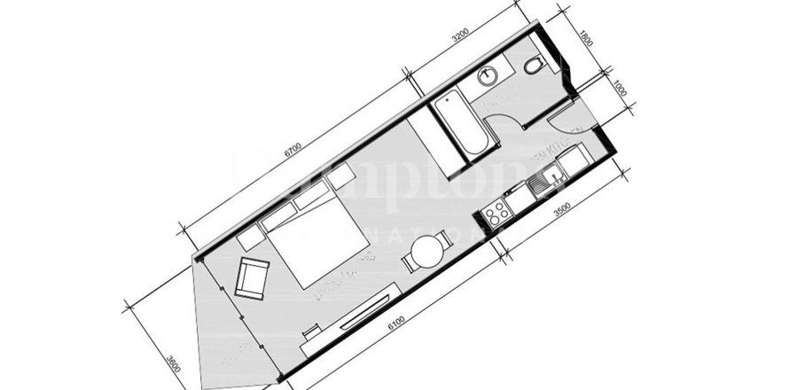 استوديو شقة في Marasi Business Bay, الإمارات العربية المتحدة رقم 136000