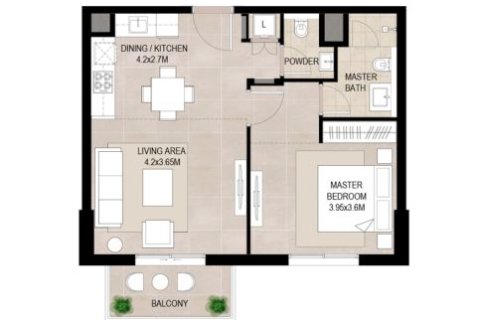 1 غرف نوم شقة في Town Square, الإمارات العربية المتحدة رقم 173138 10
