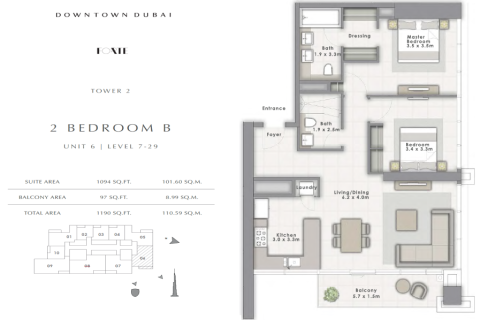 Apartment de 2 dormitorios en Downtown Dubai (Downtown Burj Dubai), UAE No. 134597 4