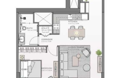 1 غرف نوم شقة  رقم 108624 4