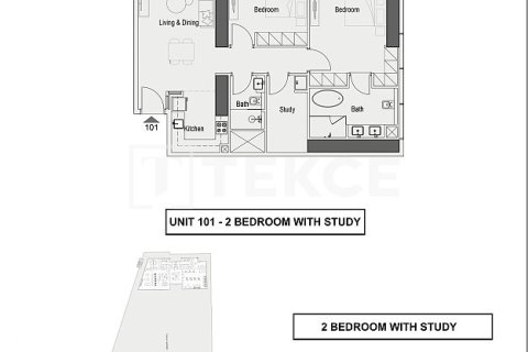 Квартира с 1 спальней  №119844 18