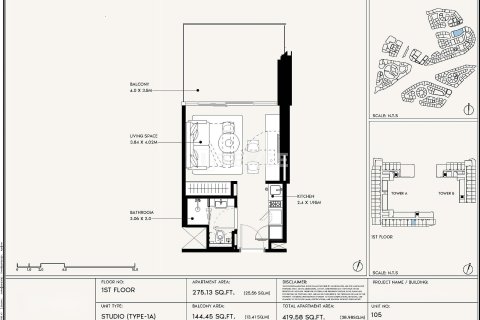 Apartment de 1 dormitorio en Dubai, UAE No. 143990 18