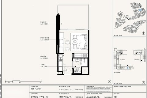 Apartment de 1 dormitorio en Dubai, UAE No. 143990 17