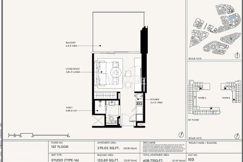Apartment de 1 dormitorio en Dubai, UAE No. 143990 16