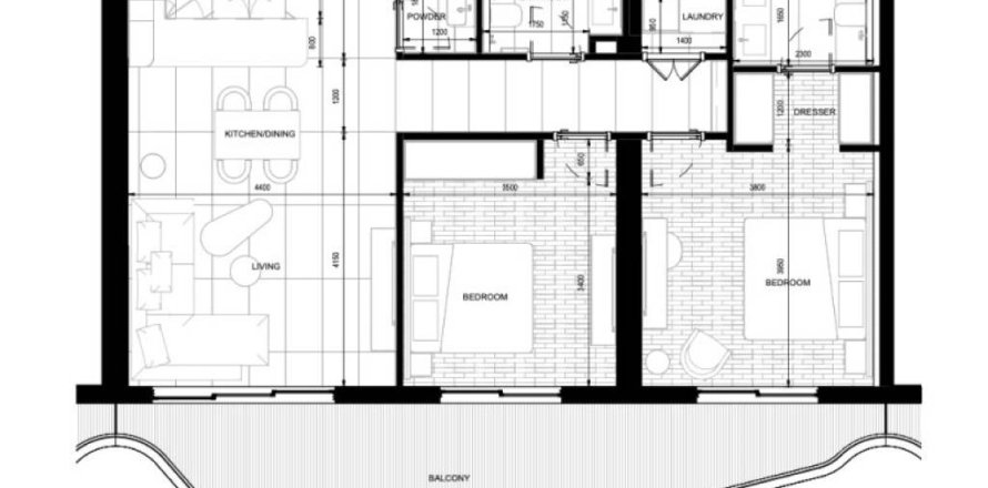 Apartment de 2 dormitorios en Ras Al Khaimah, UAE No. 17908
