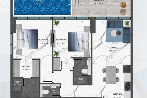 Apartment de 2 dormitorios  No. 108662 5