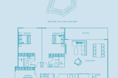 Квартира с 3 спальнями  №108666 11