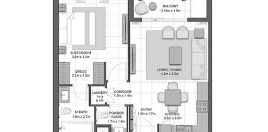 1 bedroom Apartment in CRYSTAL RESIDENCES Maryam Island, UAE No. 97832